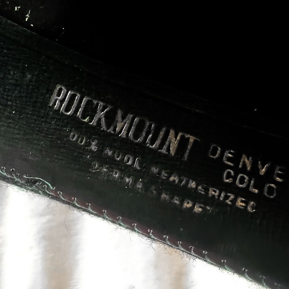 Rockmount Ranch Wear Black Wool Felt Cowboy Rodeo Hat 7 1/4 - Picture 10 of 12